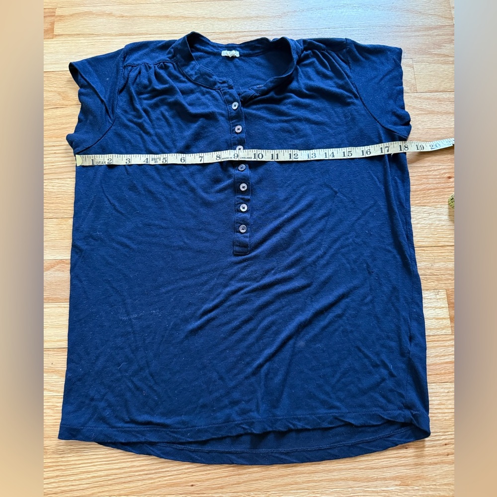J. Crew Blue Button Henley Top Pair XS/S - Picture 5 of 8